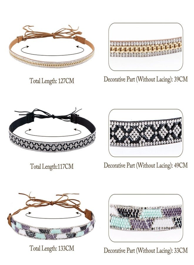 DOCILA Cowboy Hat Bands Women Men, Western Rhinestone Beaded Hat Belts, Country Detachable Panama Fedora Cowgirl Hats Strap, Sombrero Vaquero Rodeo Headbands - Image 5